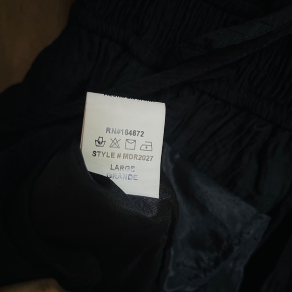 &merci Crinkle Babydoll Mini Dress High Waist Black Fit & Flair Puff Sleeve L - Picture 12 of 12